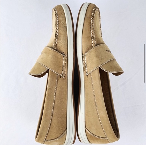 Peter Millar Size 11.5 M Tan Nubuck Penny Loafers - Picture 5 of 10